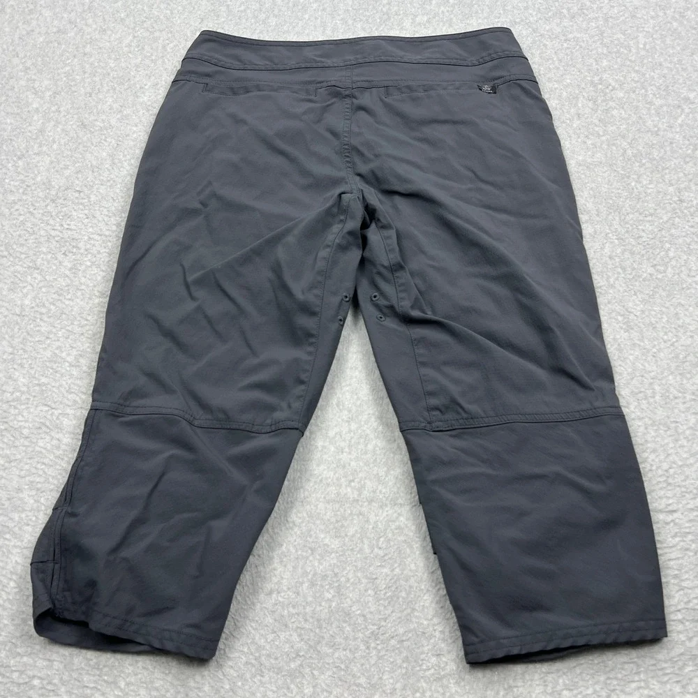 Prana Jasmine Knicker Womens 6 Gray Belted Hiking Outdoor Travel Capri Pant